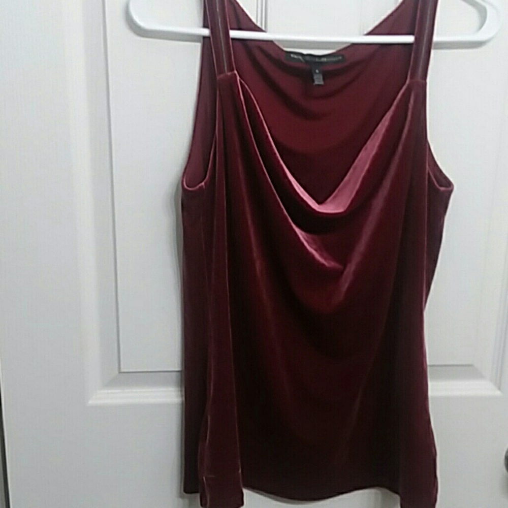 White house black market velvet burgundy cowl top